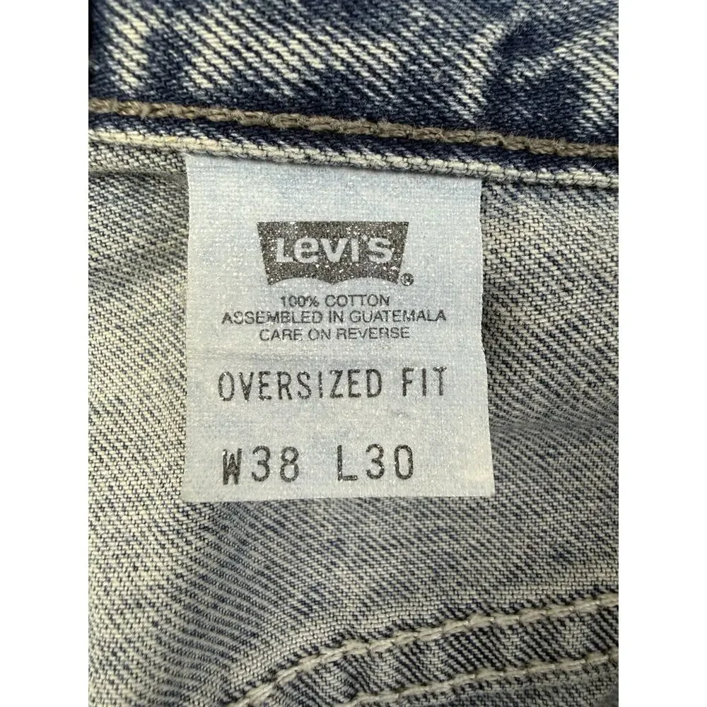 Levi’s SilverTab Oversized Jeans Men’s 38x26 Blue Denim Cutoff Raw Hem